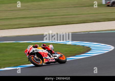 Phillip Island, Australie, 15 octobre 2022. Marc Marquez, d'Espagne, sur la Honda Team Honda Repsol lors des qualifications MotoGP lors des qualifications au MotoGP australien 2022 sur le circuit de Phillip Island sur 15 octobre 2022 à Phillip Island, en Australie. Crédit : Dave Helison/Speed Media/Alamy Live News Banque D'Images