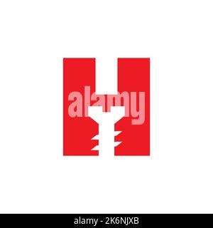 H logo Construction conception simple, robuste et simple Illustration de Vecteur