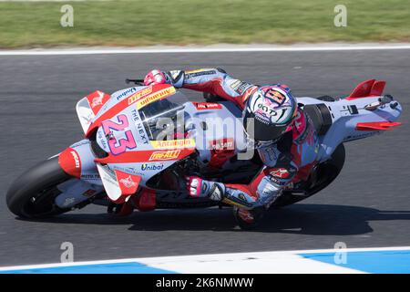 15 octobre 2022: ENEA Bastianini (ITA) sur le No.23 Ducati de Gresini Racing MotoGP à la journée de qualification pour le Grand Prix australien des marques Animoca 2022 au circuit du Grand Prix de Phillip Island, Victoria, Australie. Sydney Low/Cal Sport Media Banque D'Images