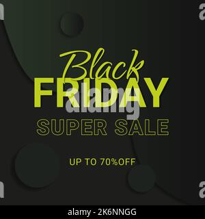 texte texte noir vendredi super solde et jusqu'à 70 de rabais sur un fond sombre Illustration de Vecteur