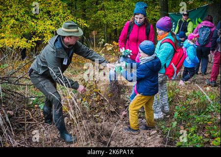 Brno, République tchèque. 15th octobre 2022. Journée de restauration des forêts publiques organisée par Lesy CR près de Brno - Vallée de Marianske, République Tchèque, 15 octobre 2022. Crédit : Patrik Uhlir/CTK photo/Alay Live News Banque D'Images