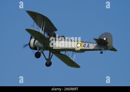 Vol historique de la Marine royale Fairey Swordfish Mk 1, W5856, Old Warden, Fly Navy Air Display. Banque D'Images