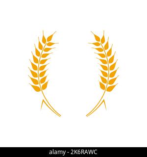 Logo des couronnes de blé. Icône d'oreille de blé. Symbole de l'agriculture vectorielle. Illustration de Vecteur