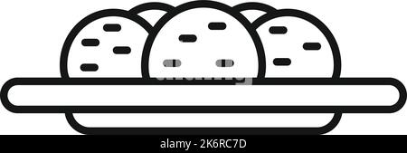 Vecteur de contour de l'icône de falafel. Cuisine pita. Végétalien arabe Illustration de Vecteur