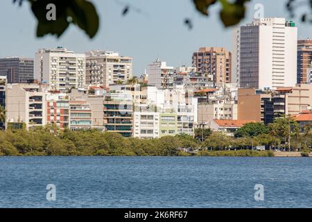 Rodrigo de Freitas Lagoon à Rio de Janeiro, Brésil. Banque D'Images