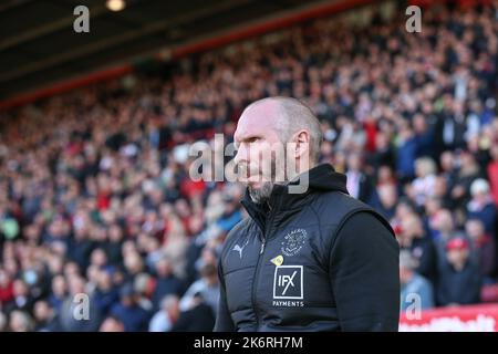 Sheffield, Royaume-Uni. 15th octobre 2022. Michael Appleton responsable de Blackpool pendant le match de championnat Sky Bet Sheffield United contre Blackpool à Bramall Lane, Sheffield, Royaume-Uni, 15th octobre 2022 (photo d'Arron Gent/News Images) à Sheffield, Royaume-Uni le 10/15/2022. (Photo par Arron Gent/News Images/Sipa USA) crédit: SIPA USA/Alay Live News Banque D'Images