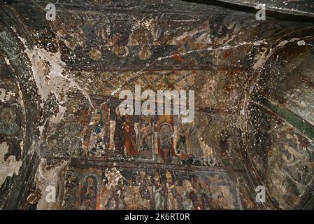 C'est l'une des églises rupestres de la vallée d'Ihlara à Aksaray, en Turquie. Banque D'Images