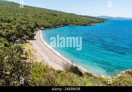 Plage de Boncuk près de la station balnéaire de Marmaris dans la province de Mugla en Turquie. Banque D'Images