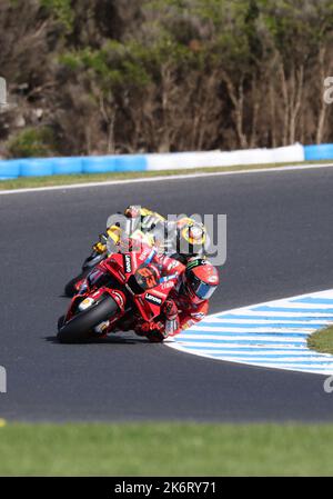 Phillip Island, Australie. , . Francesco BAGNAIA - CLASSE GP MOTO, lors du DORNA & FIM Championnat GP moto 2022 Round 18. Phillip Island Grand Prix de moto d'Australie le samedi 15. Octobre 2022. Image et copyright © Cheng JIN /ATP images (JIN Cheng/ATP/SPP) crédit: SPP Sport Press photo. /Alamy Live News Banque D'Images