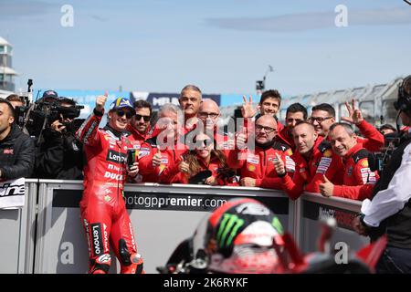 Phillip Island, Australie. , . Francesco BAGNAIA - CLASSE GP MOTO, lors du DORNA & FIM Championnat GP moto 2022 Round 18. Phillip Island Grand Prix de moto d'Australie le samedi 15. Octobre 2022. Image et copyright © Cheng JIN /ATP images (JIN Cheng/ATP/SPP) crédit: SPP Sport Press photo. /Alamy Live News Banque D'Images