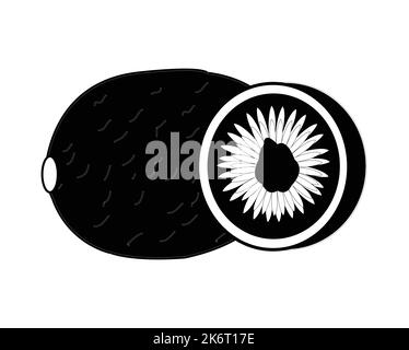 Motif de fruits Kiwi noir et blanc.meilleure illustration de recours graphique. conception graphique vectorielle pour la conception d'icônes et de symboles et de logos et la papeterie Illustration de Vecteur