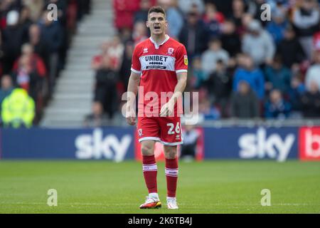 Middlesbrough, Royaume-Uni. 15th octobre 2022. Darragh Lenihan #26 de Middlesbrough pendant le match de championnat Sky Bet Middlesbrough vs Blackburn Rovers au stade Riverside, Middlesbrough, Royaume-Uni, 15th octobre 2022 (photo de James Heaton/News Images) à Middlesbrough, Royaume-Uni, le 10/15/2022. (Photo de James Heaton/News Images/Sipa USA) crédit: SIPA USA/Alay Live News Banque D'Images