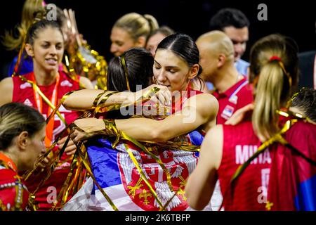 Apeldoorn, pays-Bas. 15th octobre 2022. APELDOORN, PAYS-BAS - OCTOBRE 15: Tijana Boskovic de Serbie lors du match final entre le Brésil et la Serbie le jour 20 du Championnat du monde de volleyball FIVB Womens 2022 à l'Omnisport Apeldoorn sur 15 octobre 2022 à Apeldoorn, pays-Bas (photo de René Nijhuis/Orange Pictures) crédit: Orange pics BV/Alay Live News Banque D'Images