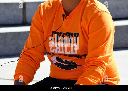 Orange shirt Day: ​ « la deuxième Journée nationale de vérité et de réconciliation du Canada » a été célébrée à 30 septembre 2022, à Montréal, au Canada Banque D'Images