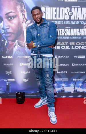 The O2, Londres, Royaume-Uni. 15th octobre 2022. Rapman arrive au O2 pour le tout premier événement de boxe entièrement féminin de l'histoire. Savannah Marshall et Claressa Shields seront les grands titres du spectacle héritage de Boxxer pour le titre incontesté de MiddlewEight World. Amanda Rose/Alamy Live News Banque D'Images