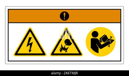 Avertissement symbole de risque d'électrocution sur fond blanc Illustration de Vecteur