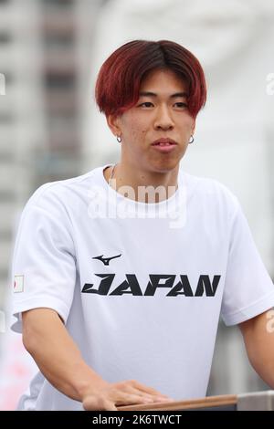 Tokyo, Japon. 14th octobre 2022. Shion Katsunori (JPN) Parkour : 1st FIG Parkour Championnats du monde entraînement libre pour hommes au Parc sportif urbain Ariake de Tokyo, Japon . Credit: YUTAKA/AFLO SPORT/Alay Live News Banque D'Images