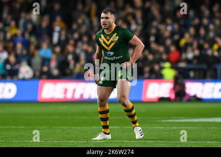 Angus Crichton, d'Australie, lors du match de la coupe du monde de rugby 2021, Australie contre Fidji au stade Headingley, Leeds, Royaume-Uni, 15th octobre 2022 (photo de Craig Thomas/News Images) Banque D'Images