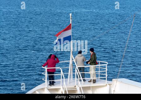 passagers sur le bateau de croisière holland america 's prinsendam'. baie de dallmann. péninsule antarctique. antarctique Banque D'Images