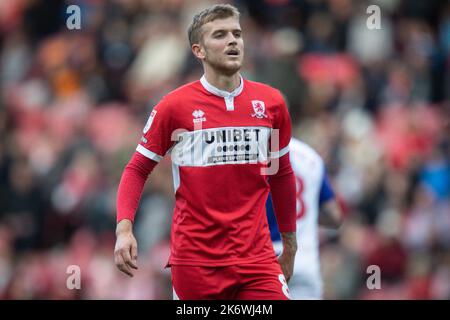 Middlesbrough, Royaume-Uni. 15th octobre 2022. Riley McGree #8 de Middlesbrough pendant le match de championnat Sky Bet Middlesbrough vs Blackburn Rovers au stade Riverside, Middlesbrough, Royaume-Uni, 15th octobre 2022 (photo de James Heaton/News Images) à Middlesbrough, Royaume-Uni, le 10/15/2022. (Photo de James Heaton/News Images/Sipa USA) crédit: SIPA USA/Alay Live News Banque D'Images