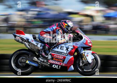 Phillip Island, Australie. 15th octobre 2022. Qualification Animoca Brands Grand Prix australien de MotoGP au circuit de Phillip Island. 15 octobre 2022 en photo: Italie Enea Bastianini Clasificacion del Gran Premio de MotoGP de Australia en el Circuito Internacional de Phillip Island. 15 de Octubre de 2022 POOL/ MotoGP.com/Cordon les images de presse seront à usage éditorial uniquement. Crédit obligatoire: © motogp.com crédit: CORMON PRESSE/Alay Live News Banque D'Images