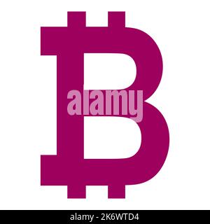 Bitcoin web coin pièce, Internet électronique symbole de conception de crypto, illustration numérique de vecteur de paiement . Illustration de Vecteur