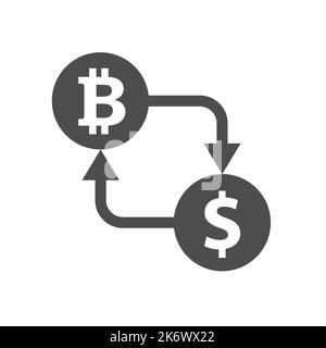 icône de vecteur de silhouette bitcoin exchange Illustration de Vecteur