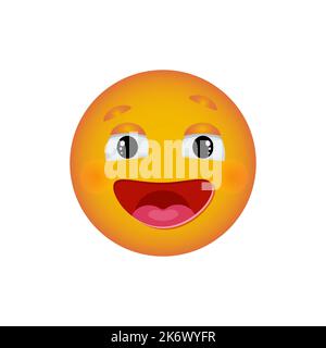 Émoticone avec un grand sourire, Emoji réaction aux messages pour les réseaux sociaux. Vecteur smiley Illustration de Vecteur