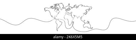 Dessin en ligne continue de la carte de l'Ukraine. Image d'une ligne de la carte de l'Ukraine. Arrière-plan de mise en plan à une ligne. Illustration vectorielle. Illustration de Vecteur