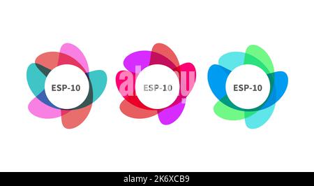 Ensemble de cadres de fleurs, bannière de vente. Formes de bordure abstraites, autocollants ronds colorés d'été. Vecteur Illustration de Vecteur