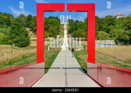 Paris, Cergy-Pontoise, Ax Major von Dani Karavan // Paris, Cergy-Pontoise, Ax Major by Dani Karavan Banque D'Images