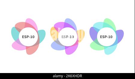 Ensemble de cadres de fleurs, bannière de vente. Formes de bordure abstraites, autocollants ronds colorés d'été. Vecteur Illustration de Vecteur