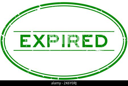 Grunge green expiré mot joint en caoutchouc ovale stamp sur fond blanc Illustration de Vecteur