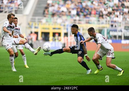 Milan, Italie. 16th octobre 2022. Lautaro Martinez FC Inter lors de la série italienne Un match de ballon rond entre l'Inter FC Internazionale et l'US Salernitana le 16 octobre 2022 au stade Giuseppe Meazza   San Siro Siro Siro à Milan, Italie. Crédit: Tiziano Ballabio/Alamy Live News Banque D'Images