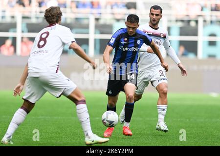 Milan, Italie. 16th octobre 2022. Kristjan Asllani FC Inter lors de la série italienne Un match de ballon rond entre l'Inter FC Internazionale et l'US Salernitana le 16 octobre 2022 au stade Giuseppe Meazza   San Siro Siro Siro à Milan, en Italie. Crédit: Tiziano Ballabio/Alamy Live News Banque D'Images