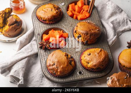 muffins épicés à la citrouille Banque D'Images