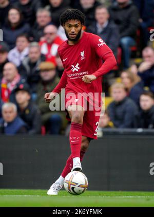Joe Gomez de Liverpool en action lors du match de la Premier League à Anfield, Liverpool. Date de la photo: Dimanche 16 octobre 2022. Banque D'Images
