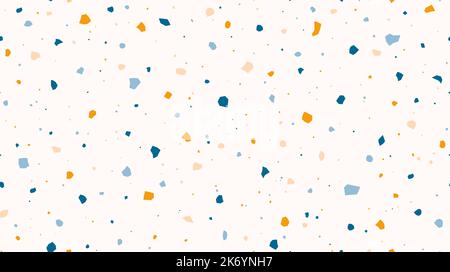 Motif sans couture en terrazzo. Texture du sol répétée. Arrière-plan en mosaïque beige. Surface tendance et design textile. Vecteur Illustration de Vecteur