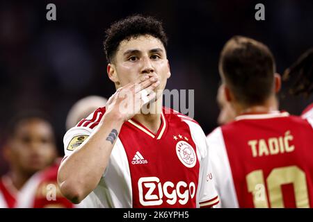 AMSTERDAM - (lr) Jorge Sanchez d'Ajax célèbre l'année 1-0 lors du match hollandais entre Ajax Amsterdam et Excelsior à l'arène Johan Cruijff sur 16 octobre 2022 à Amsterdam, pays-Bas. ANP MAURICE VAN STEEN Banque D'Images