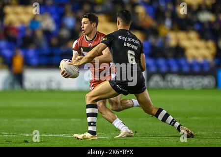 Warrington, Royaume-Uni. 16th octobre 2022. Mitchell Moses du Liban en action pendant la coupe du monde de rugby 2021 Match Nouvelle-Zélande contre le Liban au stade Halliwell Jones, Warrington, Royaume-Uni, 16th octobre 2022 (photo de Craig Thomas/News Images) Credit: News Images LTD/Alay Live News Banque D'Images