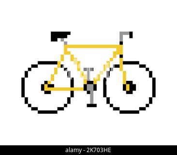 Bike Pixel Art. 8 bit Bike Sign. Illustration vectorielle pixélisée Illustration de Vecteur