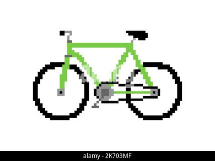 Bike Pixel Art. 8 bit Bike Sign. Illustration vectorielle pixélisée Illustration de Vecteur