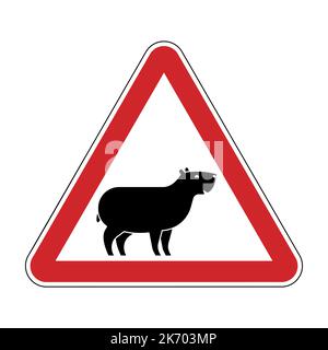 À l'attention de Capybara. Attention cobaye. Panneau rouge danger. Illustration de Vecteur