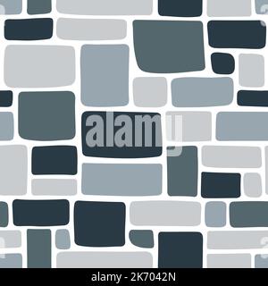 Motif sans couture sol en mosaïque de pierre. Fond de sol, pavés de rue. Chaussée de cour ou de parc, texture vectorielle extérieure racée Illustration de Vecteur