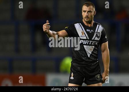 Warrington, Royaume-Uni. 16th octobre 2022. Kieran Foran de Nouvelle-Zélande pendant la coupe du monde de rugby 2021 Match Nouvelle-Zélande contre Liban au stade Halliwell Jones, Warrington, Royaume-Uni, 16th octobre 2022 (photo de Craig Thomas/News Images) Credit: News Images LTD/Alay Live News Banque D'Images