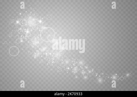 Jeu de lumières blanches isolées sur fond transparent. Lumières de Noël. Lumière solaire avec poutres et projecteur. Effet phosphorescent. En rafale Illustration de Vecteur