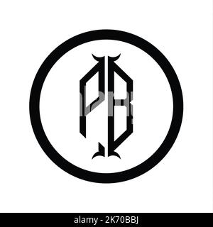 Logo BP lettre monogramme avec gabarit de conception en forme de corne hexagonale Banque D'Images