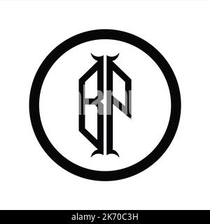 Logo PB lettre monogramme avec gabarit de conception en forme de corne hexagonale Banque D'Images