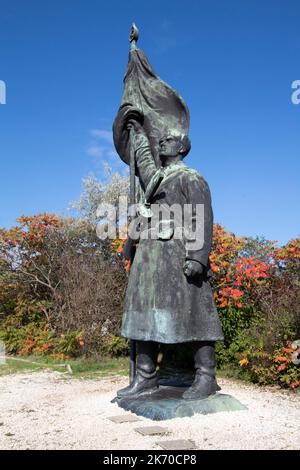 Monument de la libération dans le parc Memento un musée en plein air dédié aux statues monumentales de la période communiste hongroise, Budapest, Hongrie, Banque D'Images