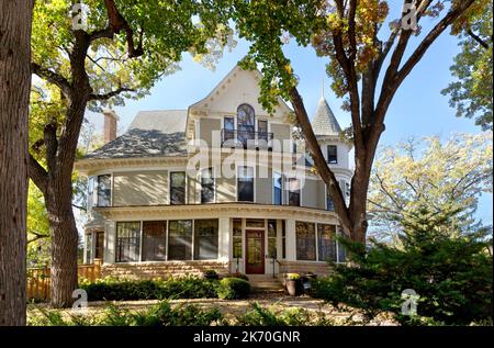Maison de l'époque victorienne célèbre pour avoir été présentée dans la séquence d'ouverture de la série télévisée 1970s The Mary Tyler Moore Show. Banque D'Images